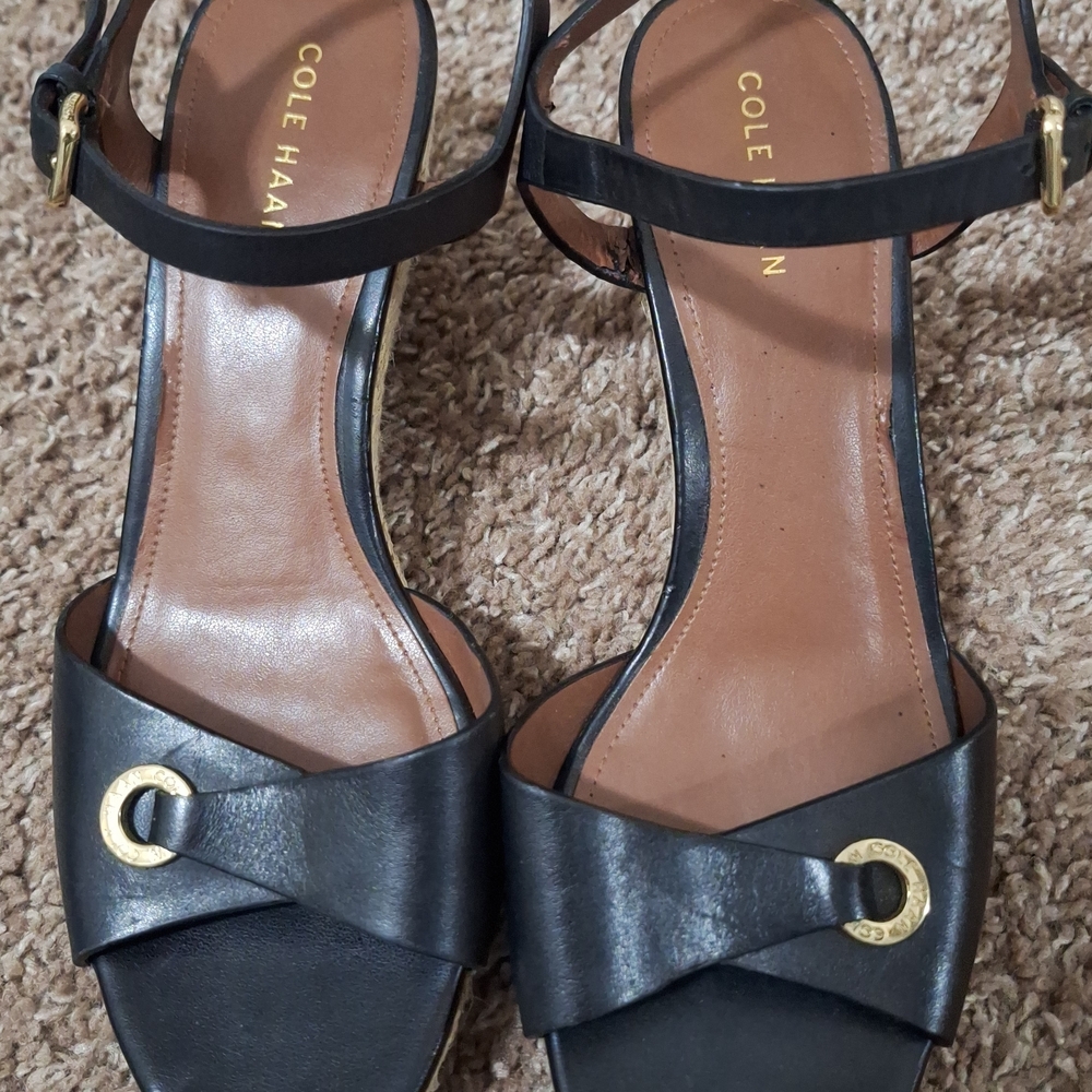 Cole Haan Black Leather Sandals